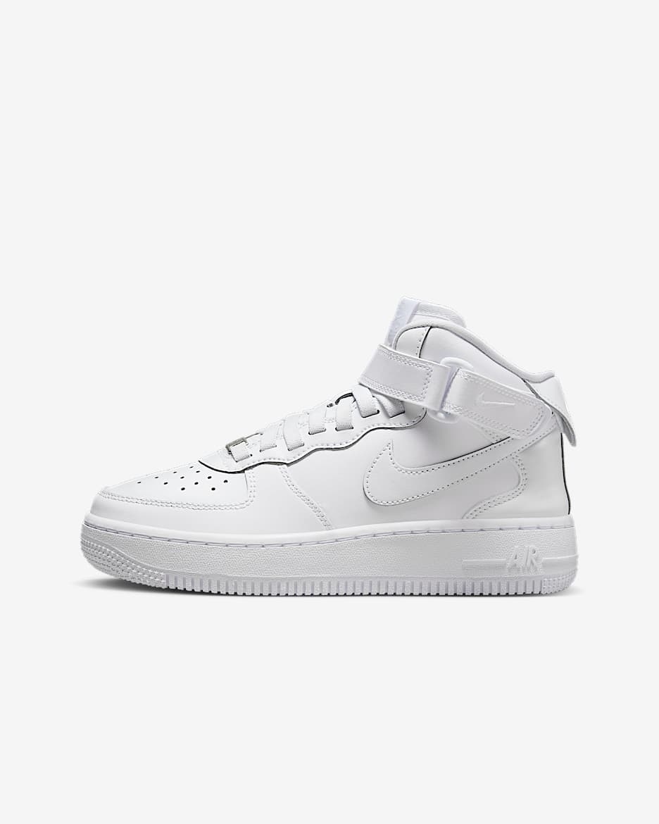 Calzado para ninos grandes Nike Air Force 1 Mid EasyOn Blanco